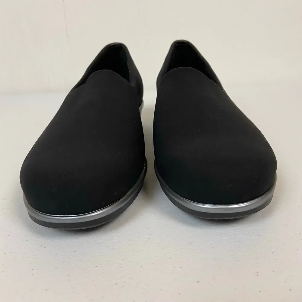 SAS Bliss Black Slip On Loafer Tripad Casual Comfort Wedge Shoes 9 WW $155